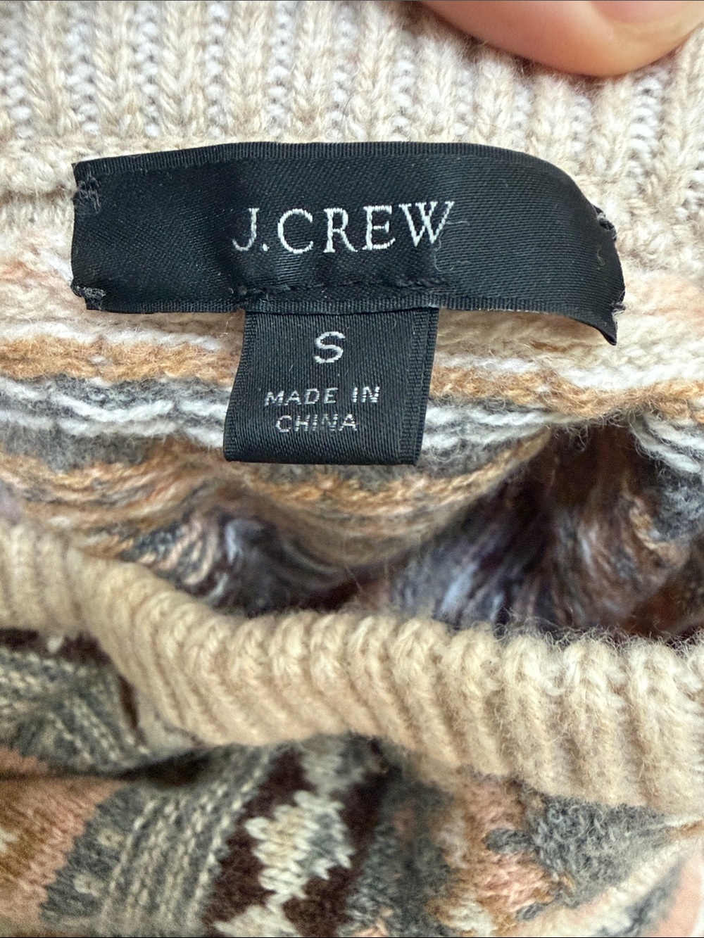 J.Crew Fair Isle Cropped Crewneck Wool Blend Sweater Size S - Picture 4 of 5